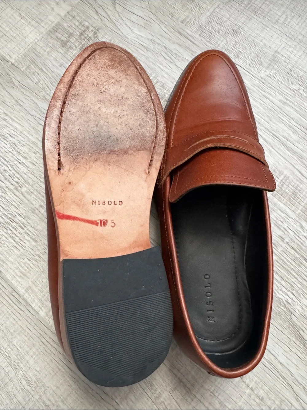 Nisolo Men's Penny Loafers in Chestnut